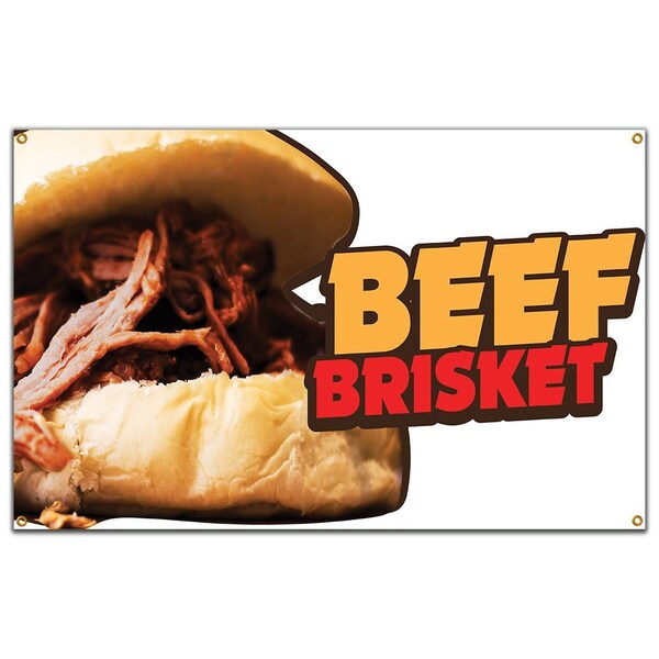 Beef Brisket Banner Concession Stand Food Truck Single Sided